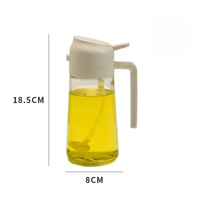 Custom 2-in-1 Olive Oil Dispenser & Sprayer - 16oz Kitchen Spray Bottle with Brush for Cooking & BBQ