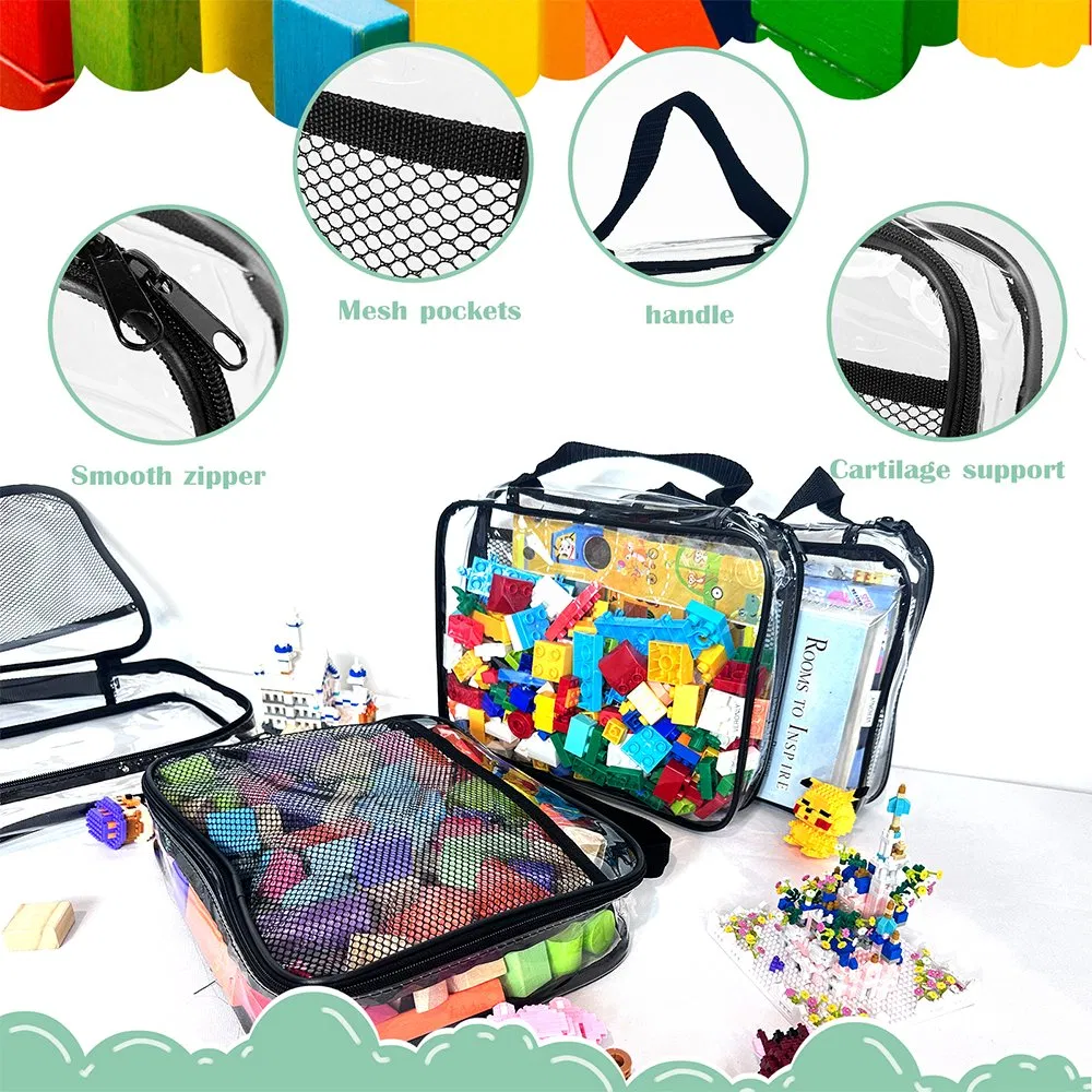 Multifunctional High Quality PVC Transparent Toy Storage Bag for Kids Building Blocks