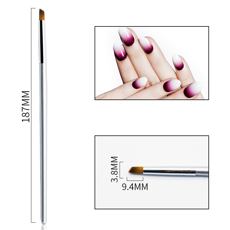 Guyo Silver Wooden Handle Nylon Nail Brush Accept Customizable Logo