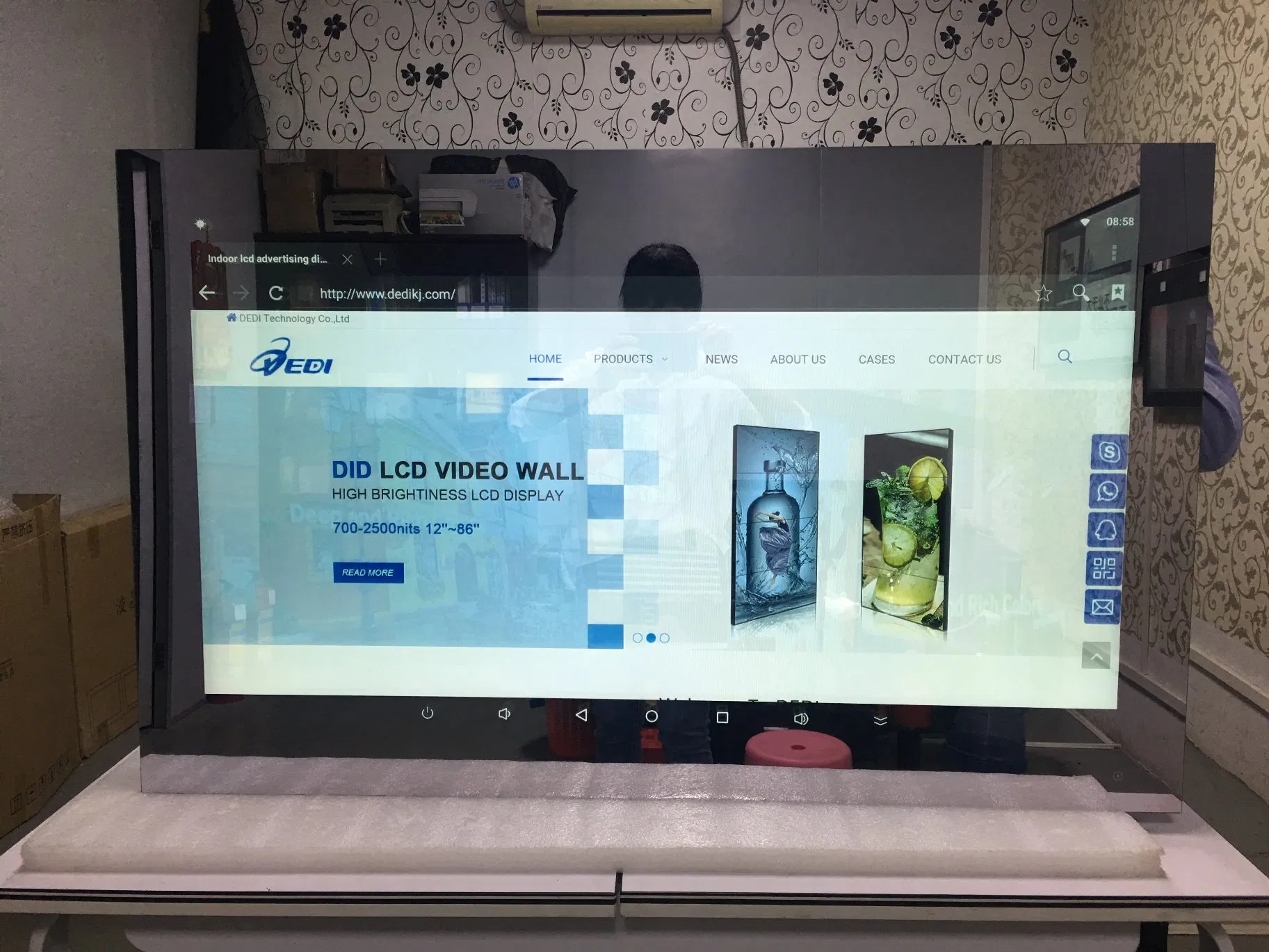 42 Inch Wall Mounting Interactive LCD Advertising Display with Magic Mirror Motion Sensor