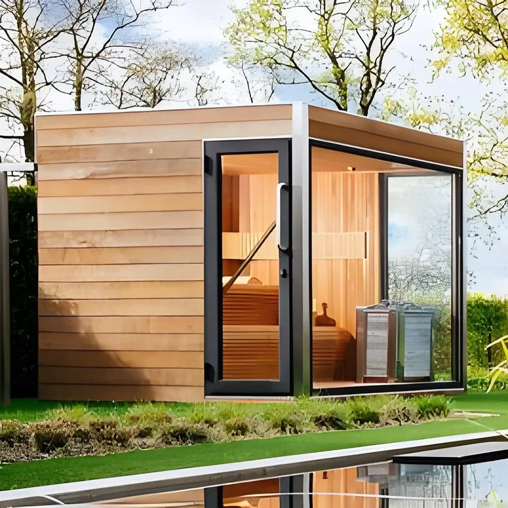 Премиум сауна для улицы из двойной хемлока на 4-6 человек