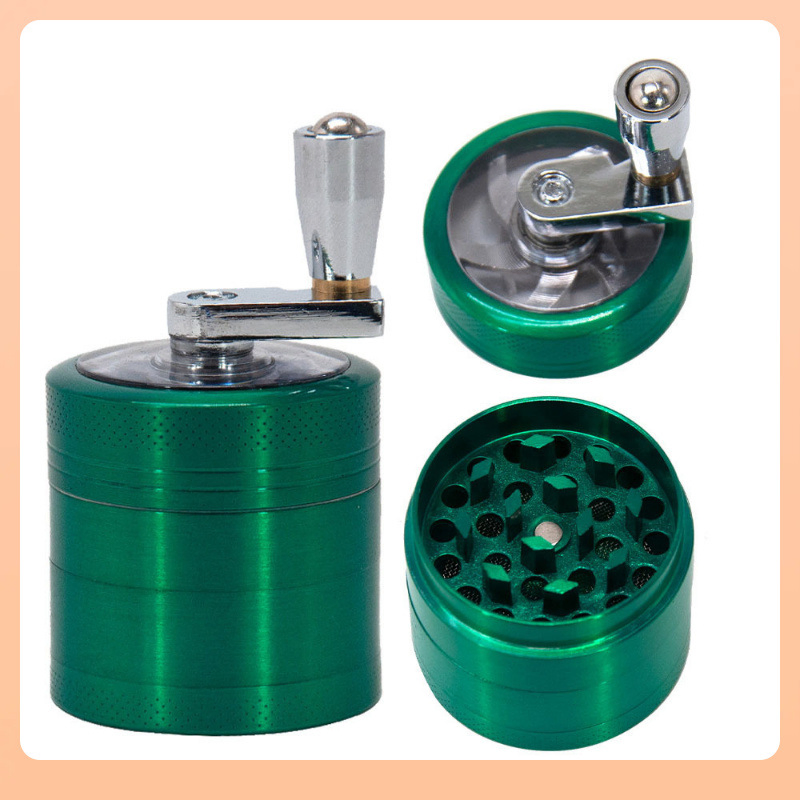 Hot Selling Window Style Top Selling Premium 4 Layers Hand Rolling Crank Tobacco Herb Grinder