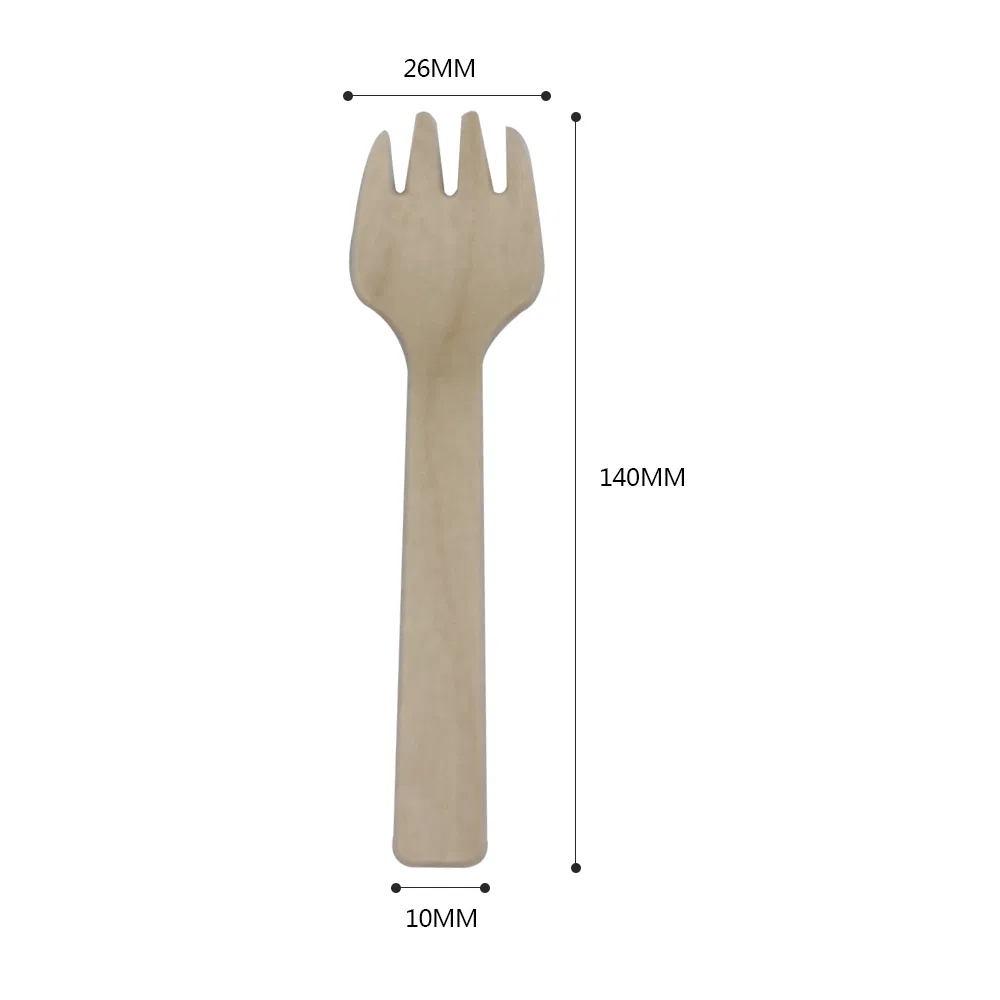 China Manufacturer 100% Natural Compostable Eco Bamboo Cutlery Sporks 104mm Disposable/Biodegradable Bamboo Spork