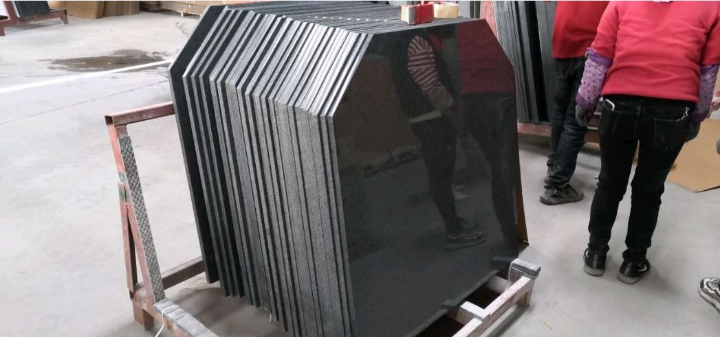 Hot Sale Black Granite Stone Stove Water Drop Hearth Pad for Fireplace Sets & Accessories