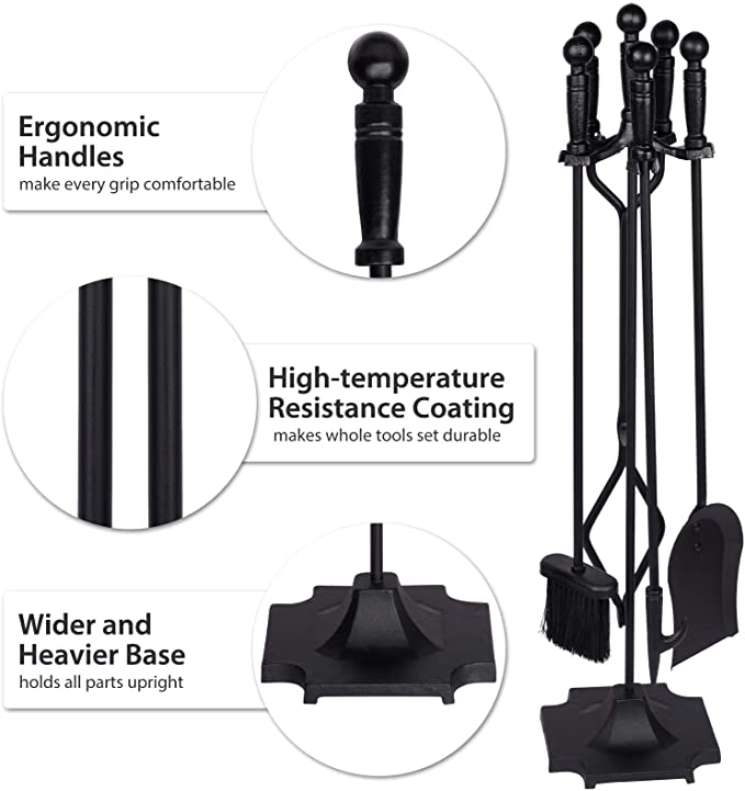 Fireplace Accessories Sets Tong Poker Broom Useful Fireplace Tools Sets