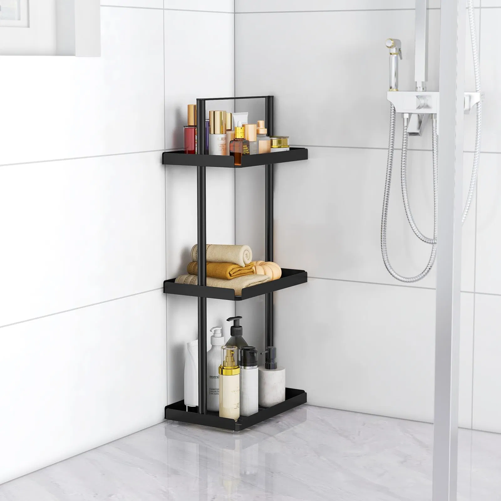 Hot Sale Shower Organizer Handle Bathroom Shelf Caddy Shampoo Metal Bathtub Rack