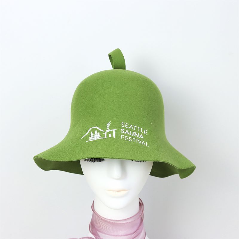 Soft Anti-Heat Unisex Felt Sauna Hat Custom Logo Reusable Sauna Cap