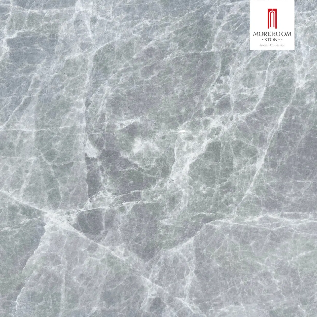 Iron Grey Marble Slab Glossy Surface Sintered Stone Flooring for Living Room