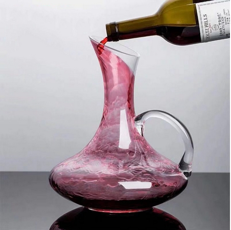 9.4-Inch Wine Decanter Crystal Glass Red Wine Bottle Handles 1600ml