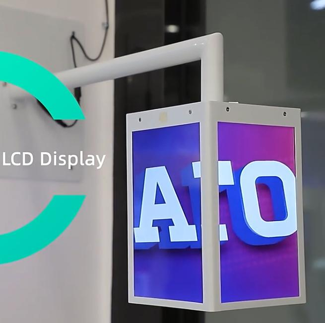 Aiyos Patent New 4 Sided 10.1 Inch High Brightness 1000nits LCD Cube Display Digital Signage with Logo Projection for Bars