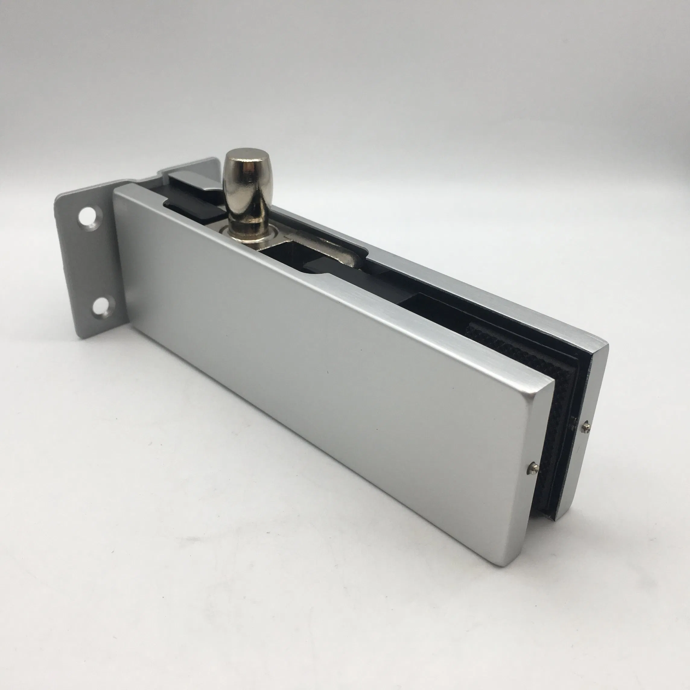 Silver Aluminum Over Panel Pivot Patch Fittings Wall Mounted Glass Patch Fittings