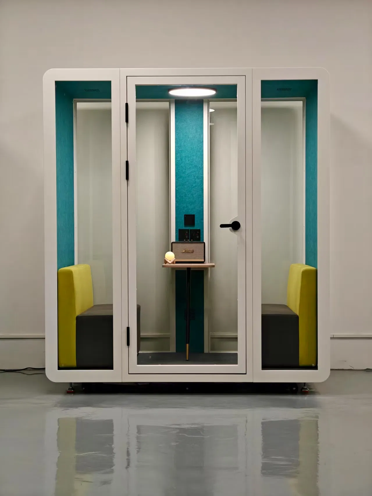 a Telephone Booth and Portable Cabin with a Sleep Pod Become a Large Meeting Pod