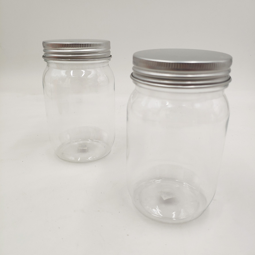 250ml Clear Wide Mouth Pet Plastic Jar with Silver Aluminum Cap for Personal Care Products