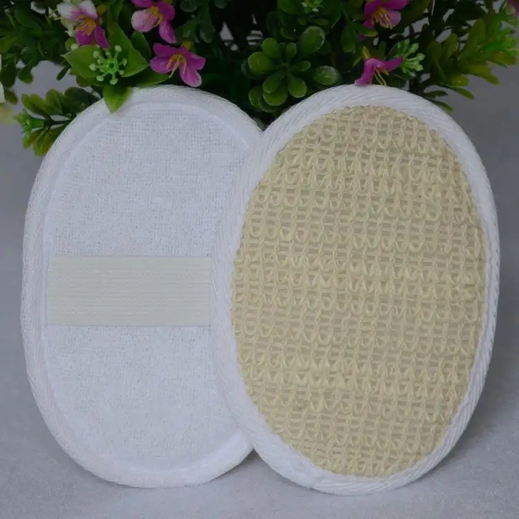 Custom Eco Friendly Loofah Linen Exfoliating Glove Scrubber Natural Shower Body Bath Brushes Sponge Scrub Exfoliating Glove Mitt