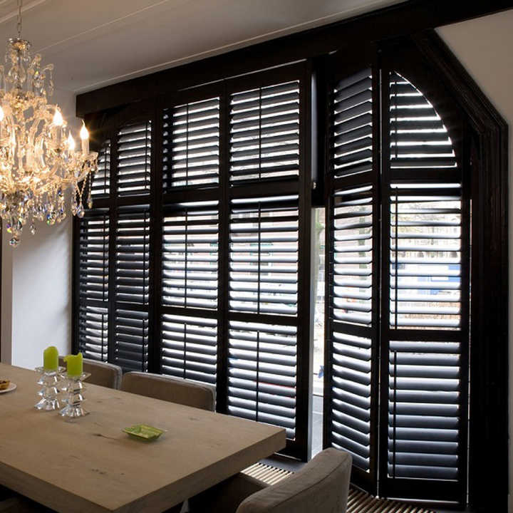 Elegant Wooden Louvre Shutters for Optimal Sun Control and Privacy