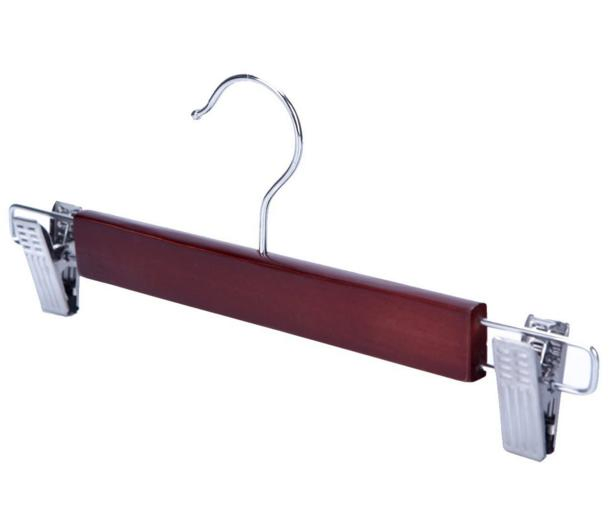 Wholesale Wooden Cloth Hanger with Metal Clips for Women Skirt (GLWH160)