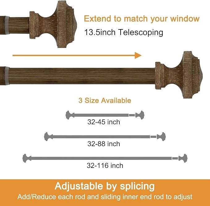 Factory Direct Sale Wooden Curtain Rods Home Decor
