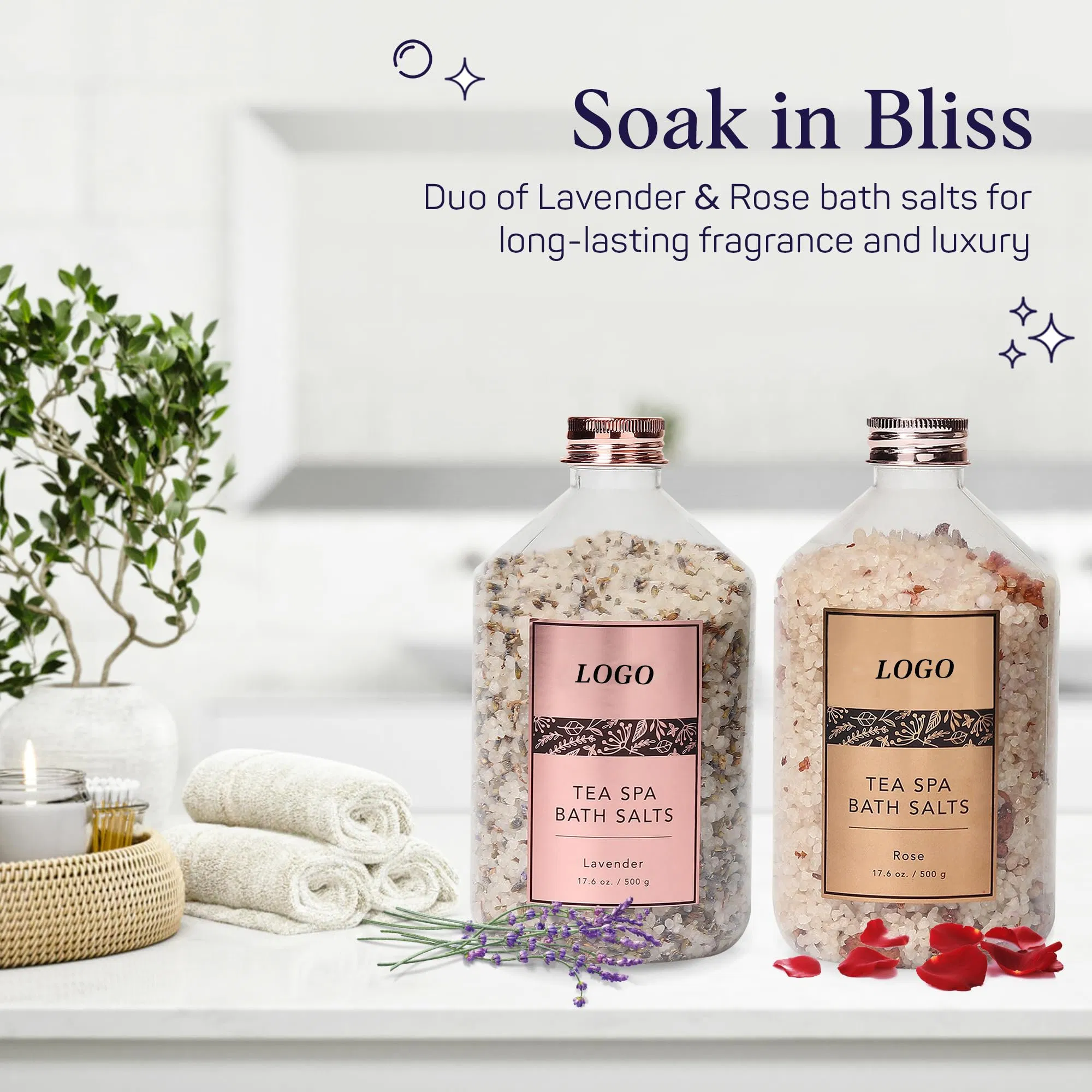 Beauty Cosmetics Skin Care Aromatherapy and Relaxation Petal Effervescent Mineral Bath Salts