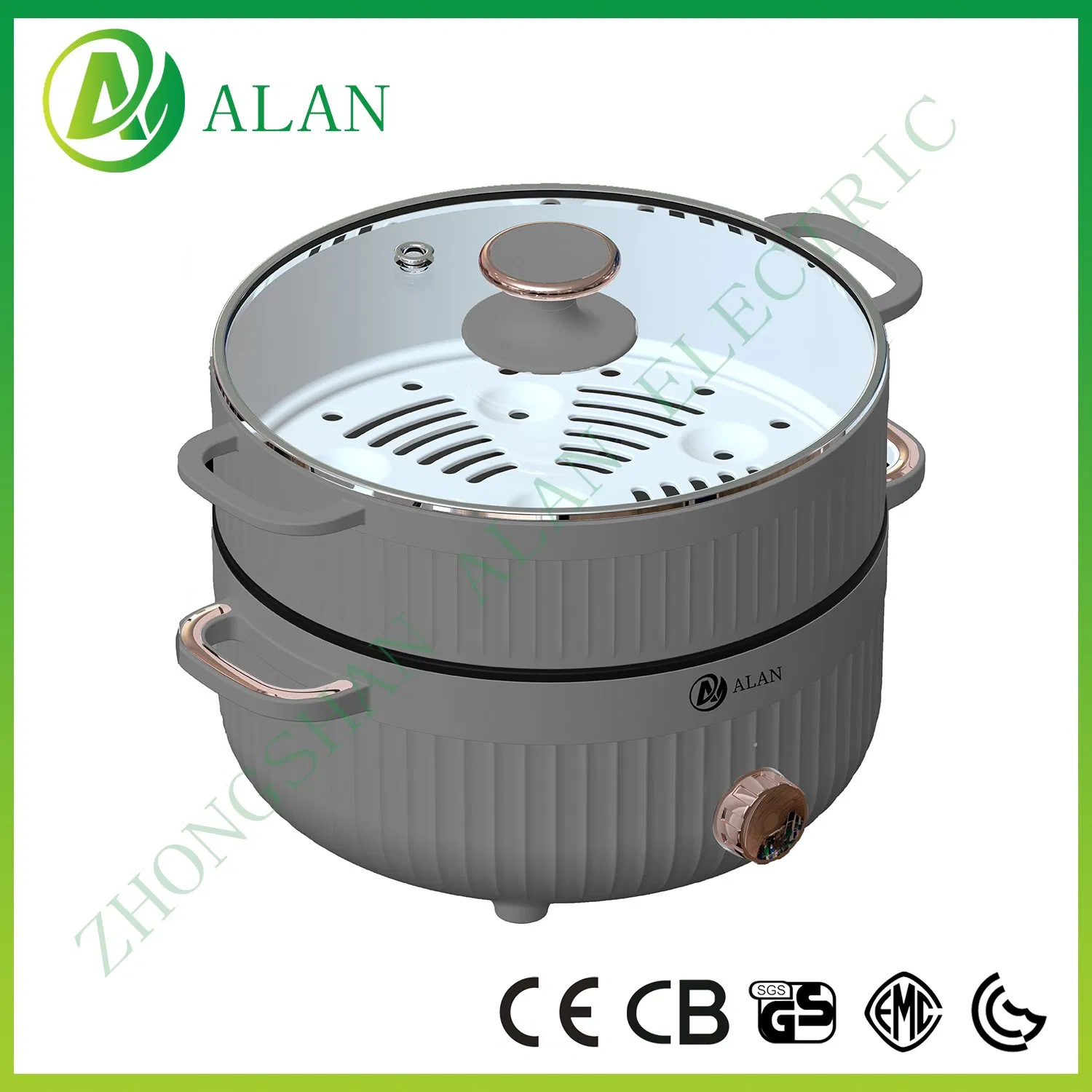 CE CB EMC RoHS Reach Gcc Certificate 1.6L Portable Mini Hotpot Multi-Function Cooker