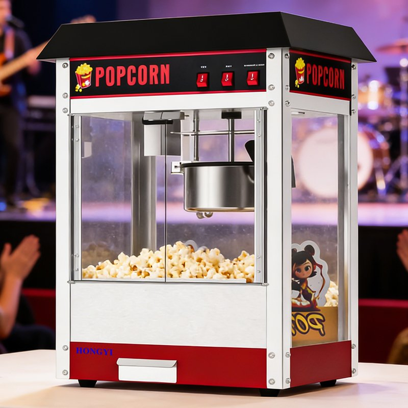 CE Certified Commercial Stainless Steel Large-Capacity Popcorn Machine, Suitable for Restaurants.