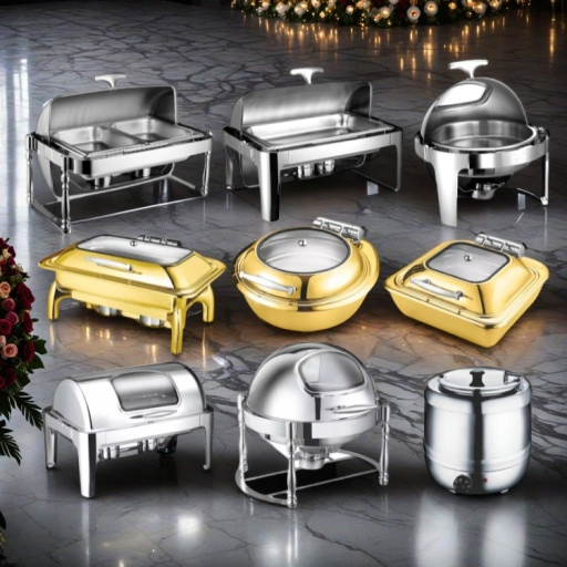 Best Price Wholesale Round Roll Top Luxury Small Commercial Aluminum Stainless Steel Electric 3 Section Catering Buffet Dish Trays Server Hot Food Tray Warmer