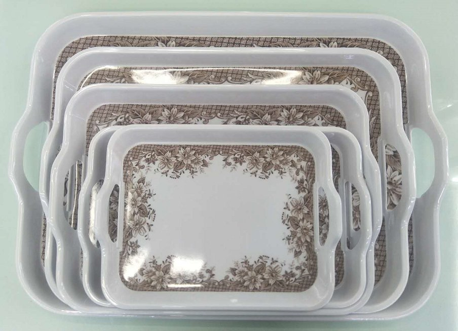 New Design OEM Melamine Serving Tray Set for Housewares