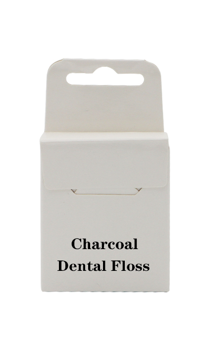 Eco-Friendly Activated Charcoal Dental Floss with Paper Box Package Oral Care