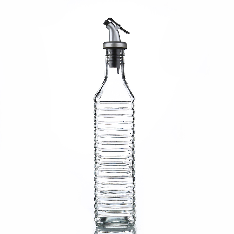 Square Glass Olive Oil Bottle Vinegar Sauce Bottle for Oiler Cruet Condiment Packing