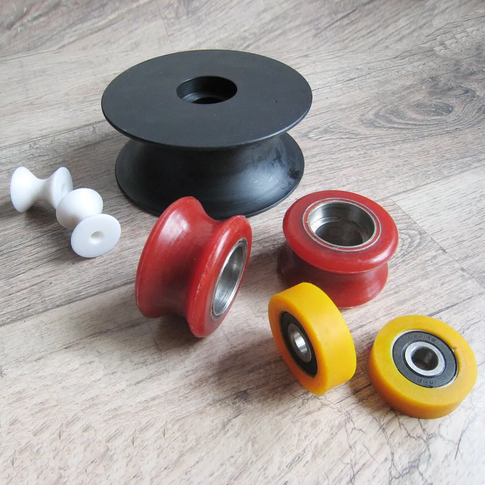 Custom Machining Smooth V Groove Roller Wheel, Polyurethane Nylon Plastic Bearing Wheel
