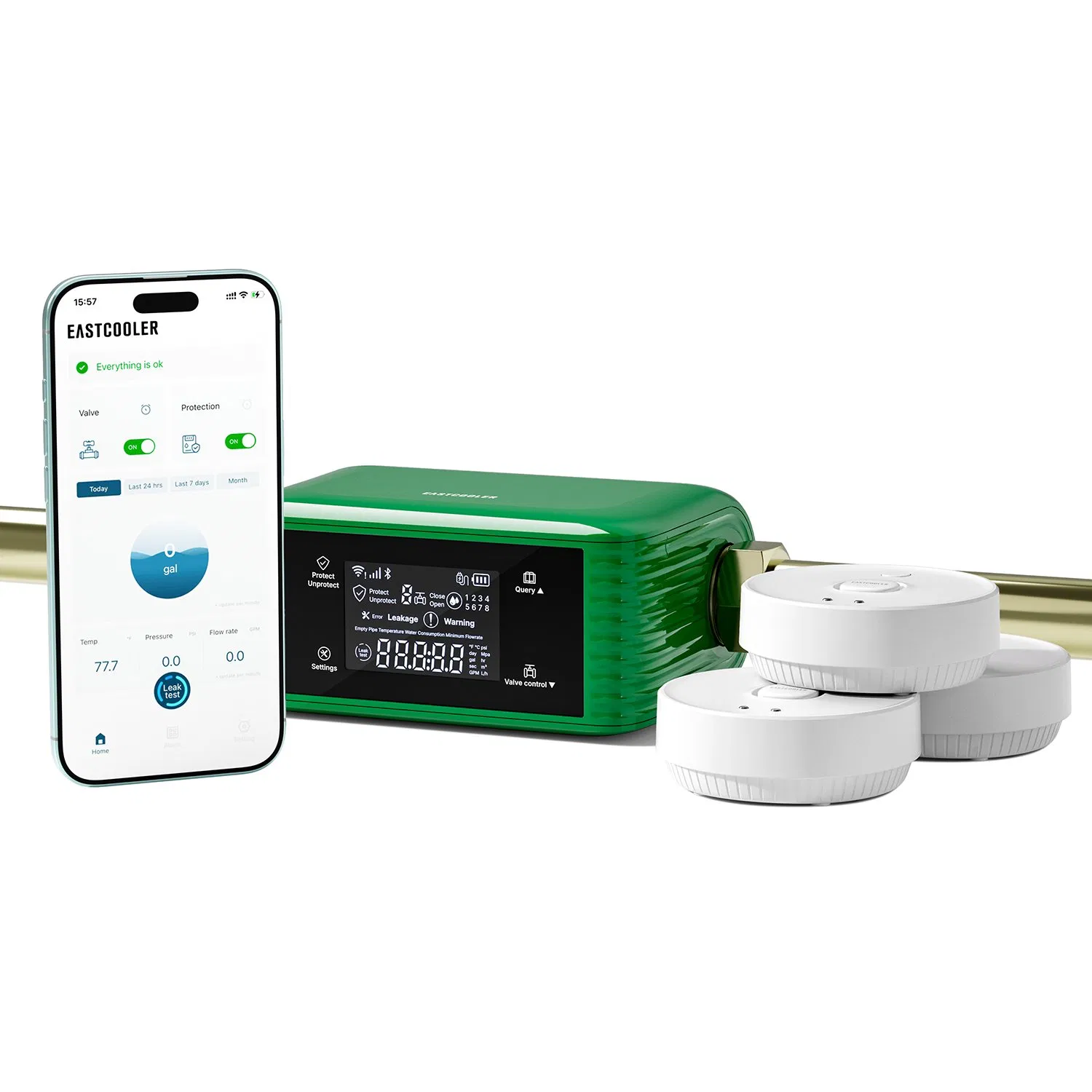 Eastcooler DIY Automatic Water Leak Detection & Shut-off Starter Kit