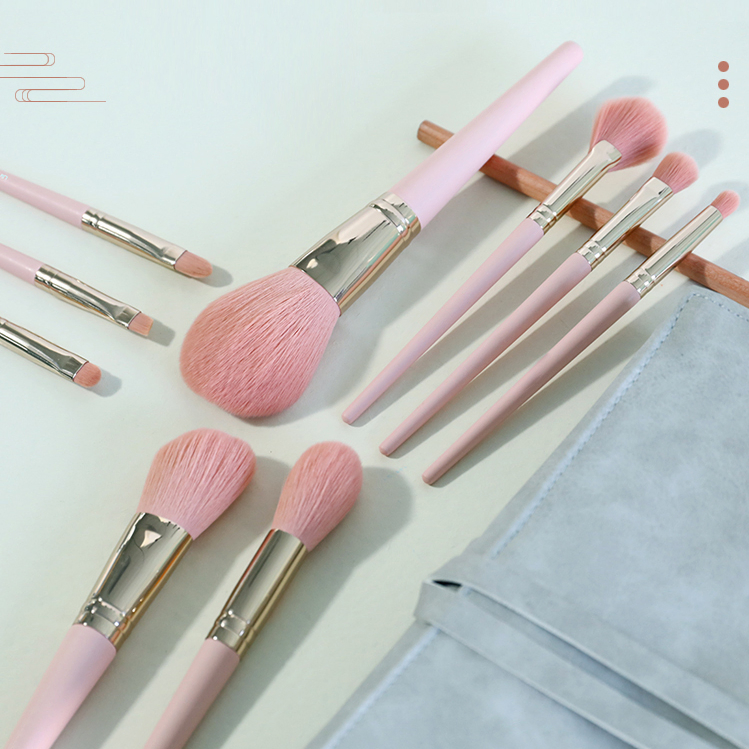 Professional Manufacturer 9PCS Pink Make up Brush Private Label Cosmetic Makeup Brush Set