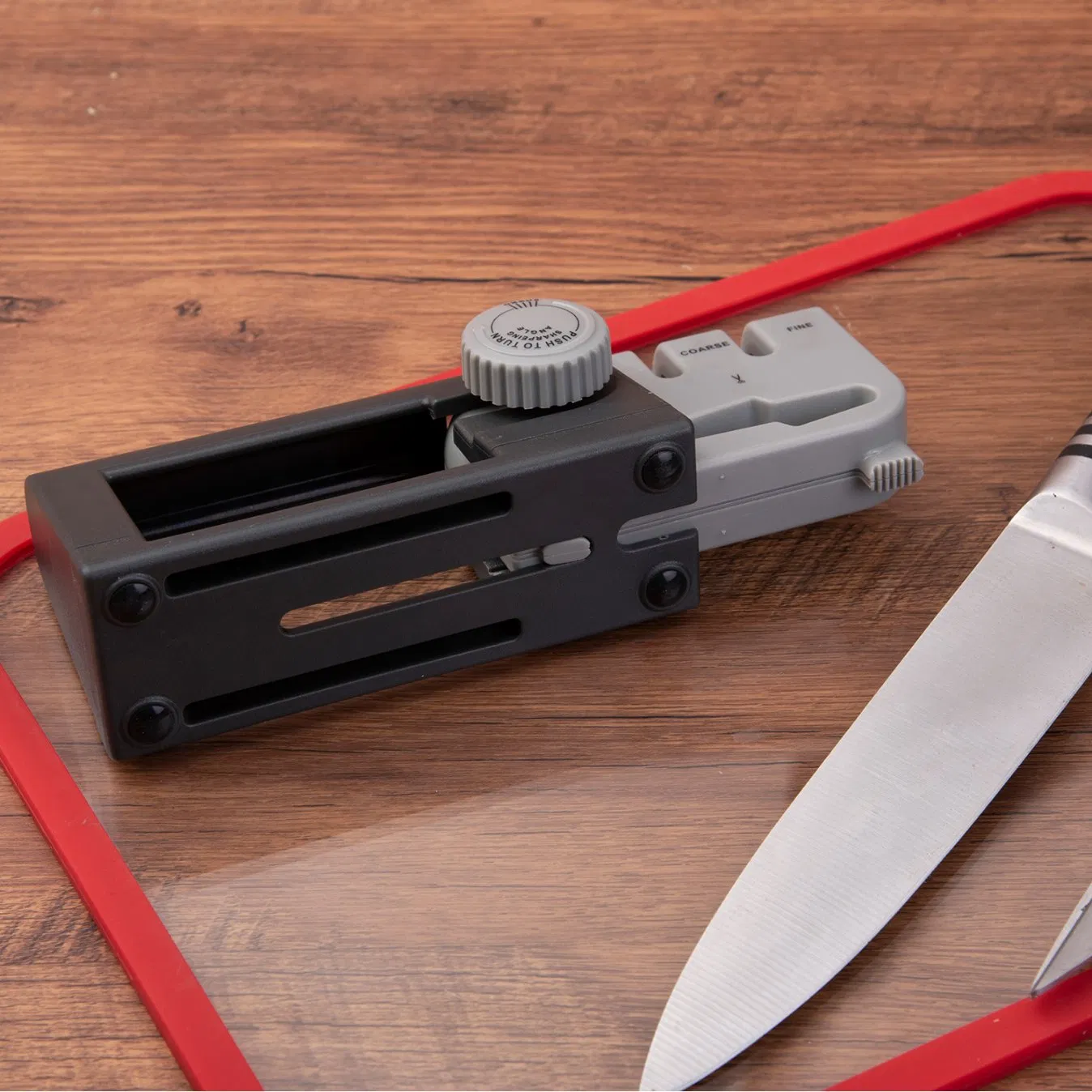 Retractable Knife Sharpener 18-42 Degree Coarse Fine Scissor Non-Slip Pocket-Tool