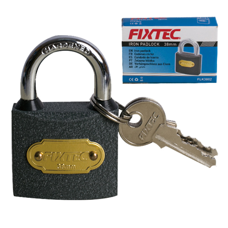 Fixtec Copper Padlock 32mm 38mm 50mm 63mm Single Open Iron Brass Pad Lock