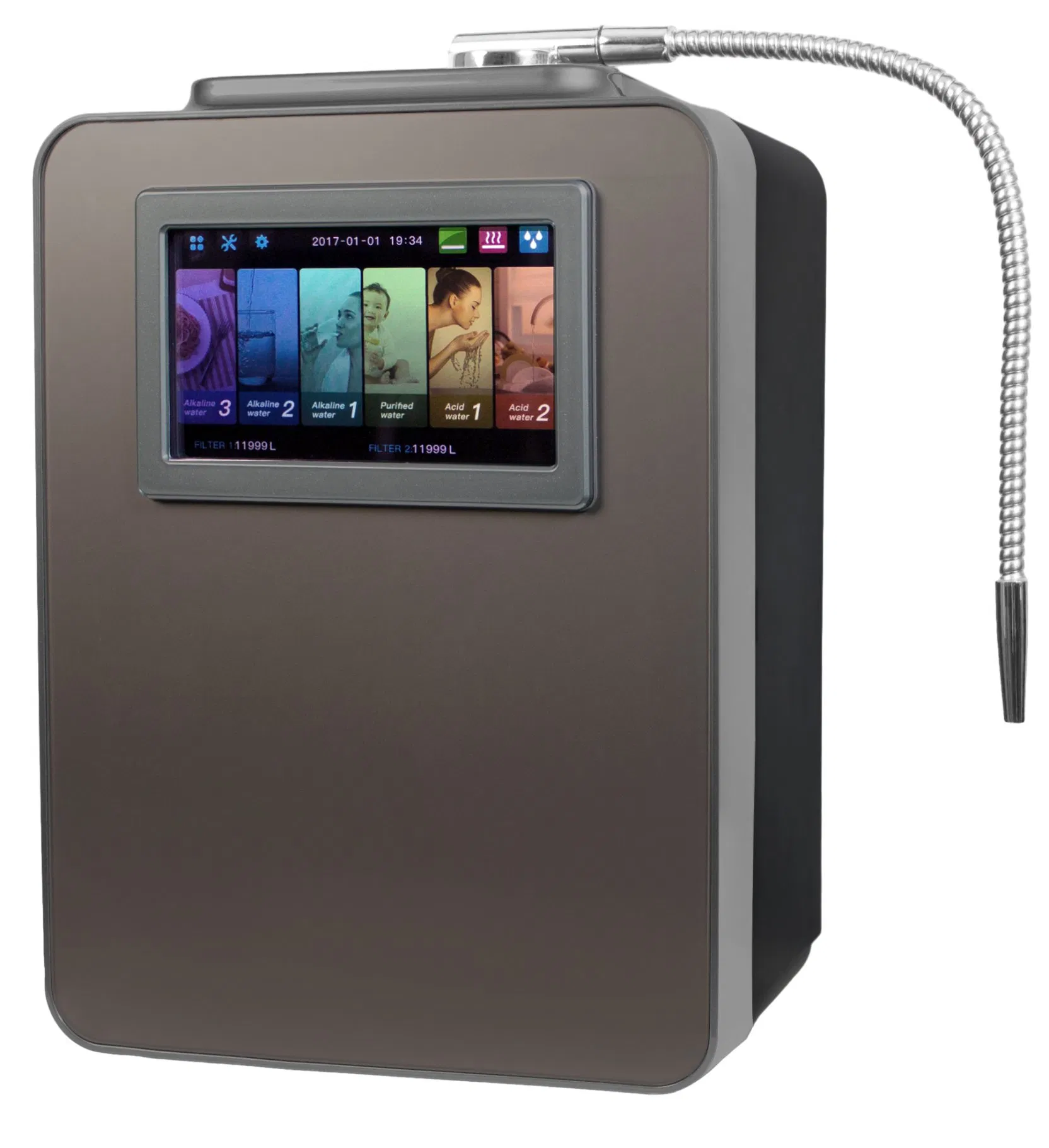 Ehm-959 Latest Designed 8 Plates Premium Alkaline Hydrogen Water Ionizer