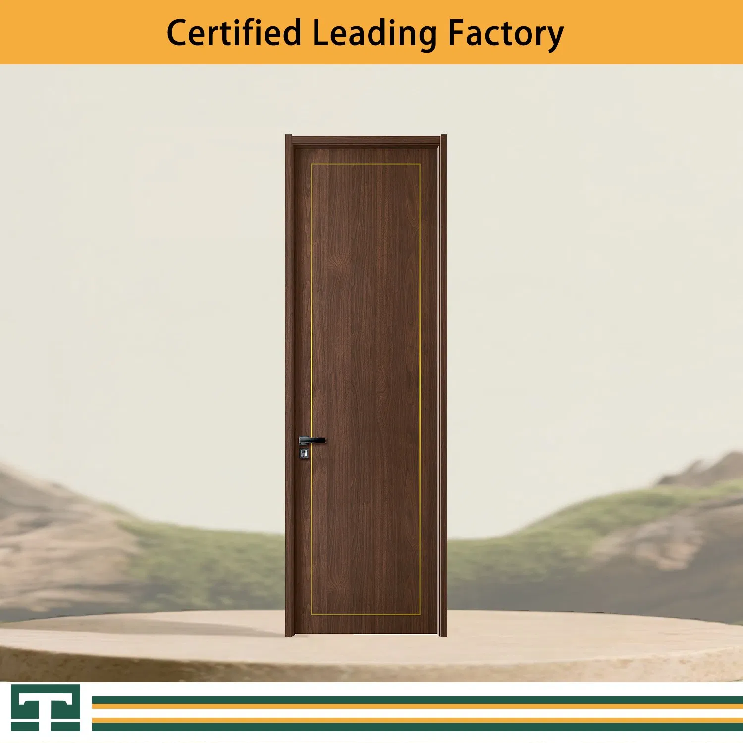 Modern Interior Room Main High Quality Hotel Paint Finished Wooden Solid Wood MDF WPC PVC Soundproof Sliding Double Exterior Carbon Crystal Timber House Door