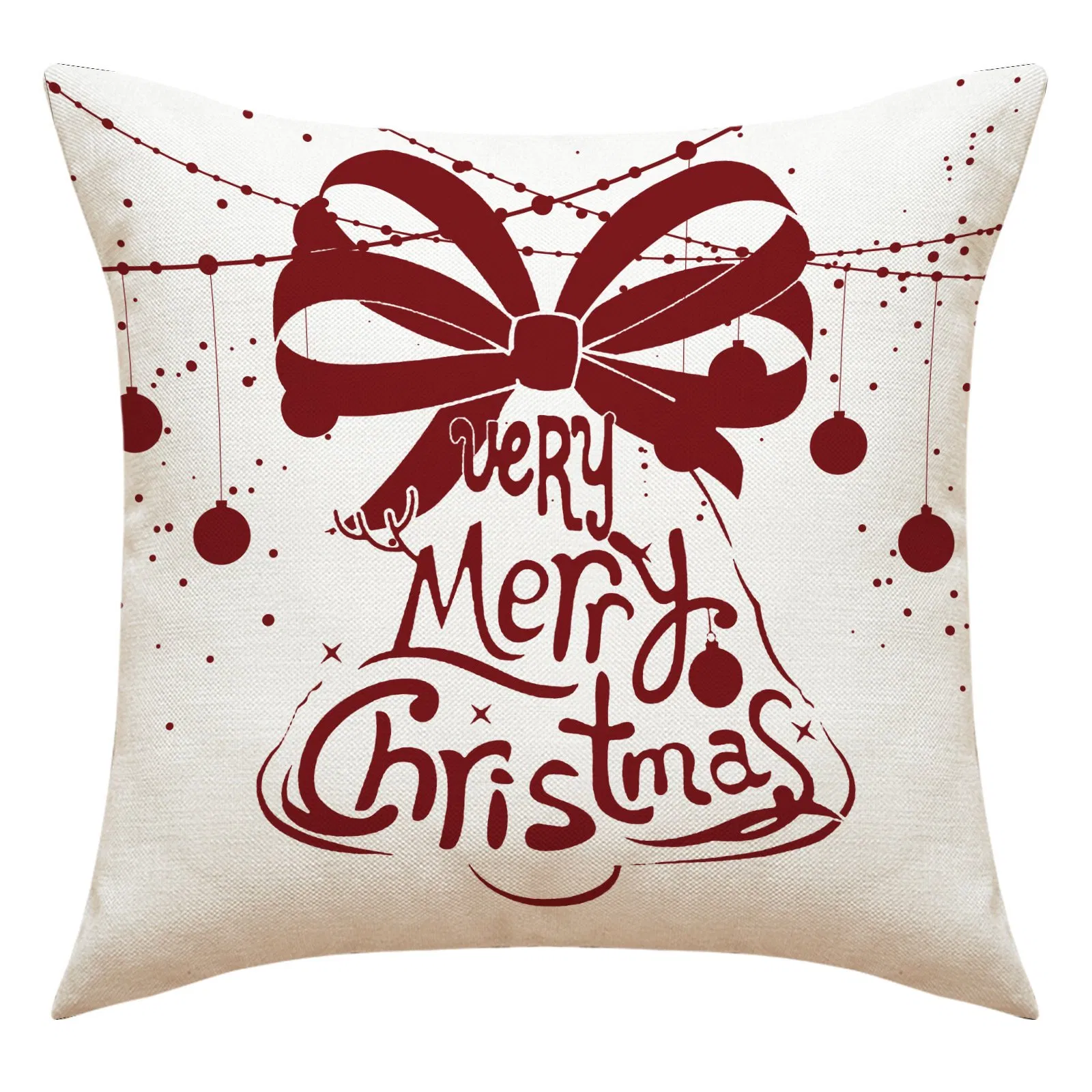 New Design Throw Pillow Covers Christmas Decoration Cotton Linen Cushion Cover