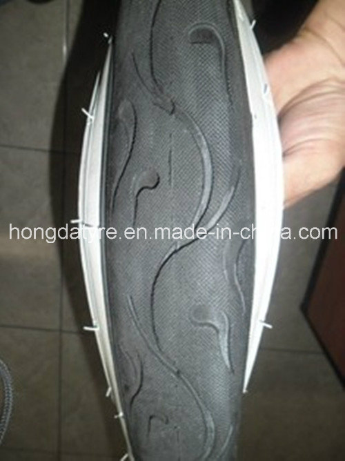 Детская велопокрышка 24x2.125, 26x2.125, черная с белой полосой