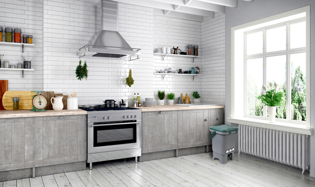 Kitchen 15L Dustbin Trash Bin for Balcony Garden