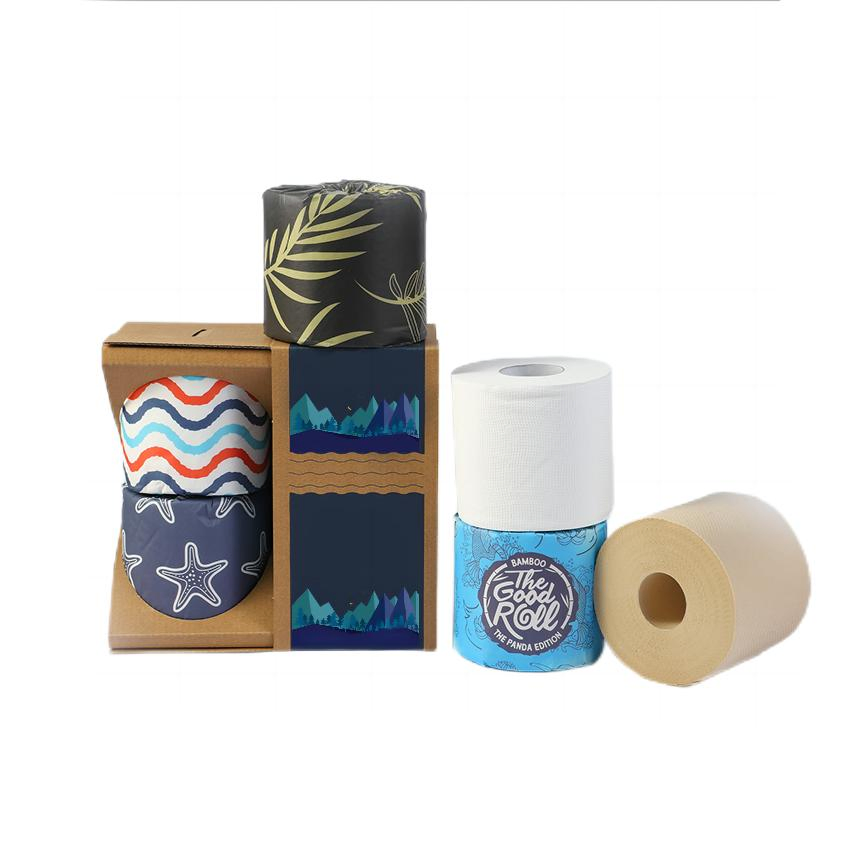 Eco-Friendly Wholesale Soft 3ply Hygienic 100% Bamboo Toilet Tissue Paper Roll for Bathroom