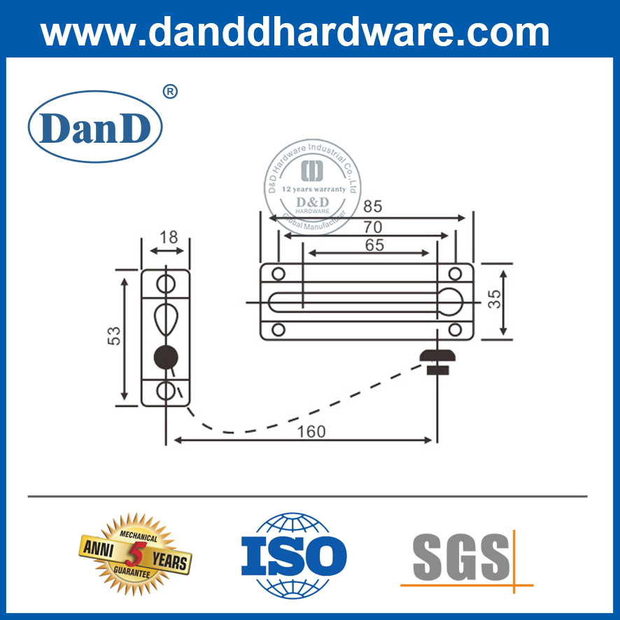 Hot Sale Polish Brass Brass Entrance Door Locking Guard Chain for Supermarket