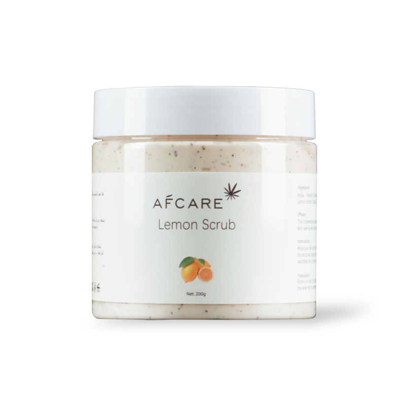 Private Label Custom Logo Natural Exfoliating Lemon Fruit Sea Salt Body Scrubs