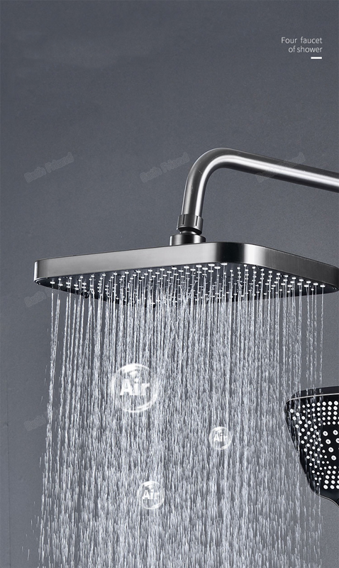 China Factory Supply Hot and Cold Water Bathroom Faucet Brass Piano Key Faucet Shower Set