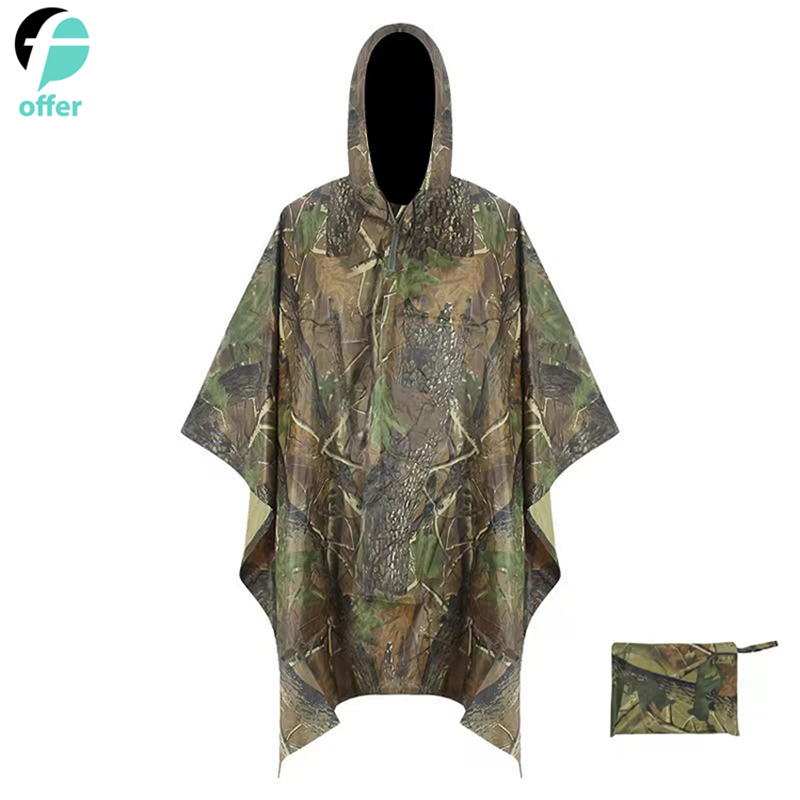 Hooded Rain Poncho Waterproof Raincoat