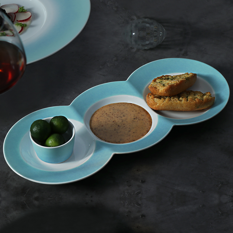 3 Divided Serving Dinner Bowl 3 Compartment Plate