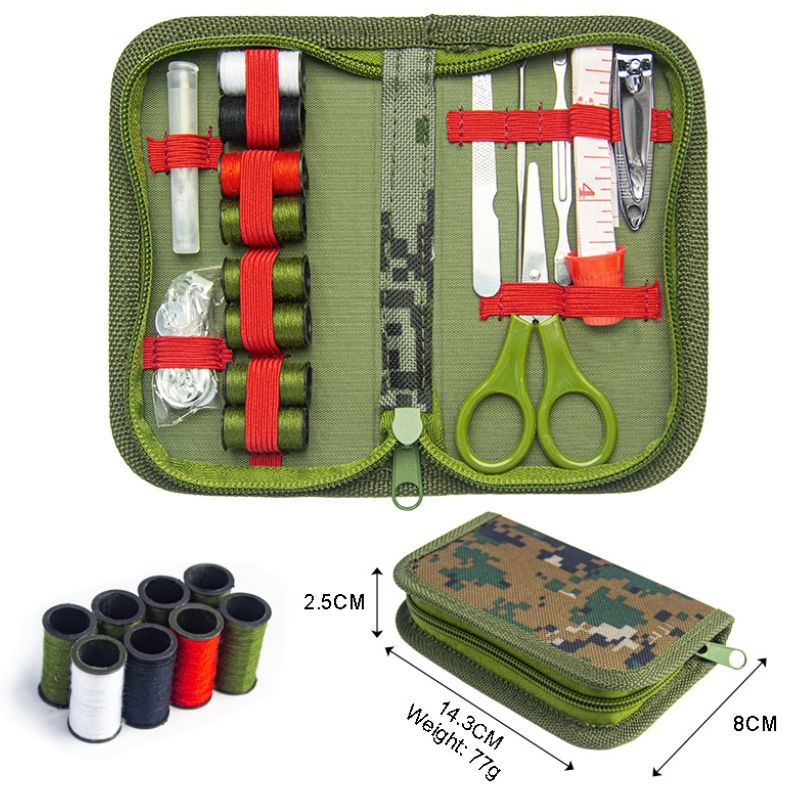 Compact Green Mini Sewing Kit for Travel and Home Use
