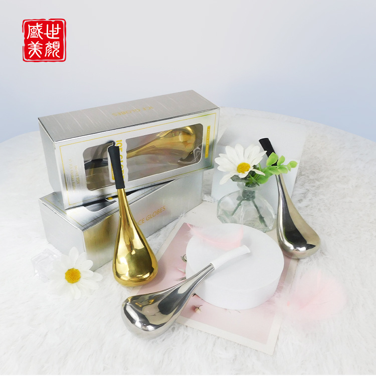 Beauty Skin Care Cold and Hot Dual-Purpose Stainless Steel Ice Spoon Massage Tool