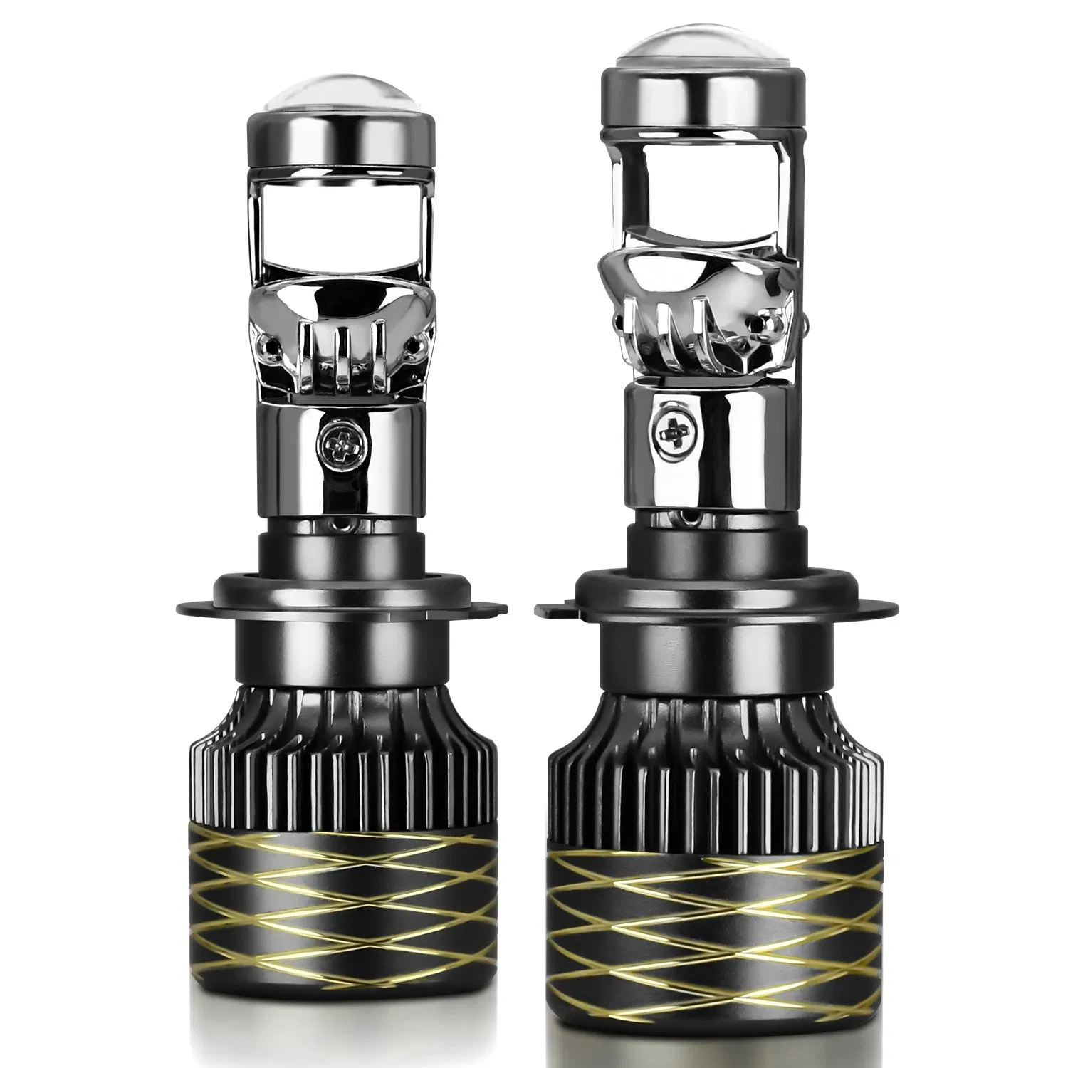 H7 LED Headlight Mini Lens, 2PCS High Brightness IP67 Waterproof Car Front Lights