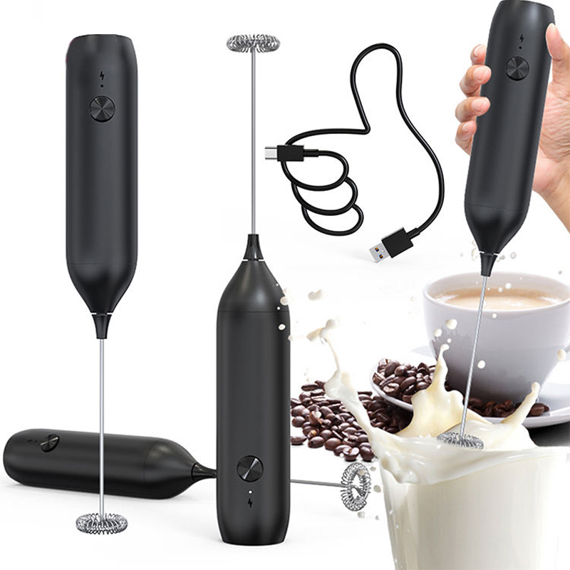 Handheld Coffee Frother Stainless Steel USB Rechargeable Electric Milk Frother