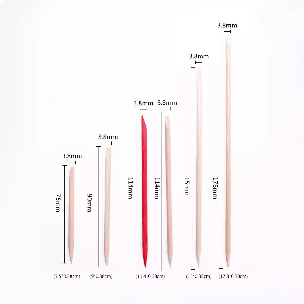 100PCS Wood Nail Sticks Wooden Cuticle Pusher Other Nails Art Stick Removal Manicure Supplies Tools