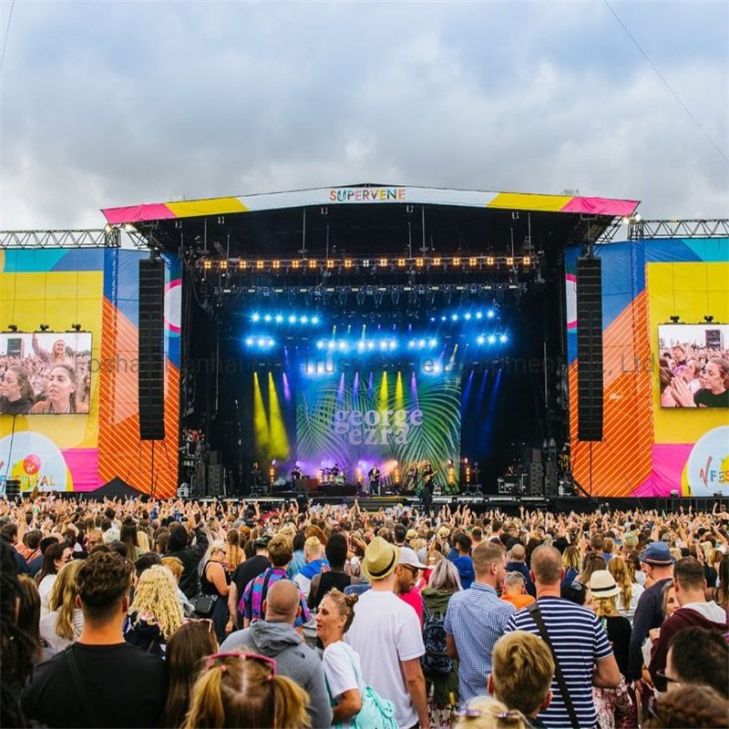 Aluminumin Portable Event Round Lighting Fast Platform Stallation Mobile Truss Podium Glass Stage